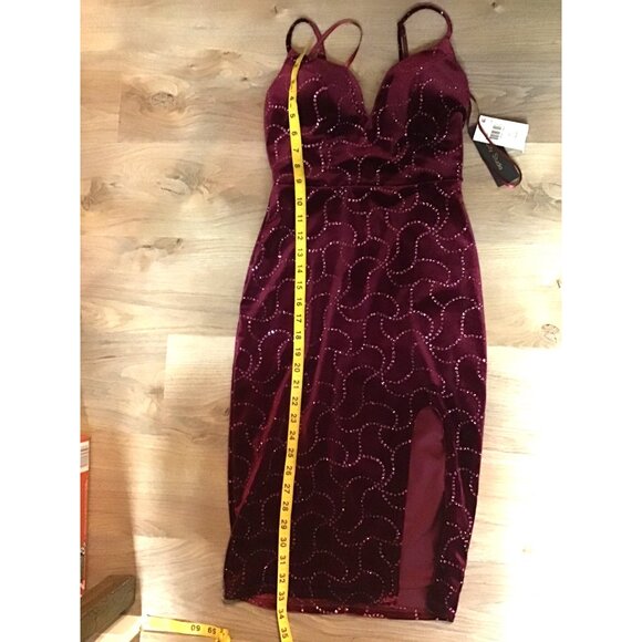 CITY STUDIO- SEXY SIDE SLIT STRAPED FULLY LINED WOMENS DRESS SIZE X-SMALL-NWT - Picture 9 of 9